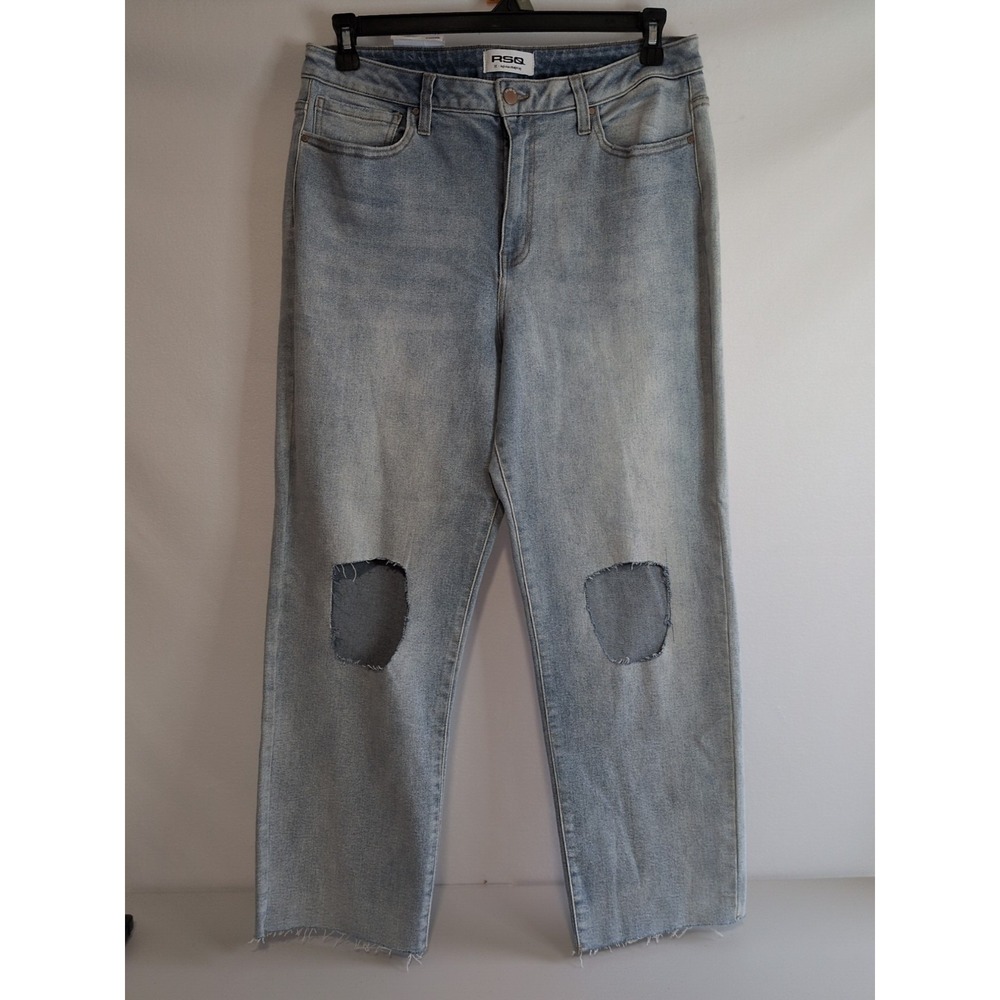 RSQ Women's High Rise‎ Straight Leg Distressed Ripped Jeans Size 32 NWT